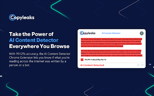 Copyleaks AI Content Detector - Chrome Extension