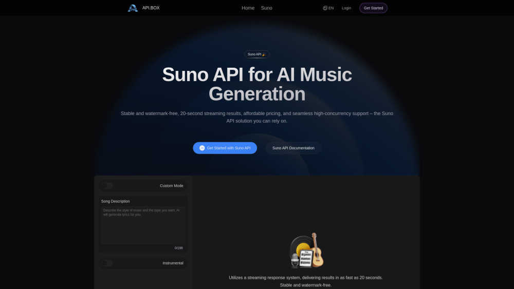 API.box: Suno API for AI Music Generation (Unofficial)