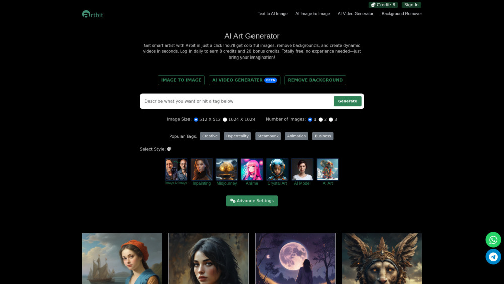 Artbit AI Art Generator