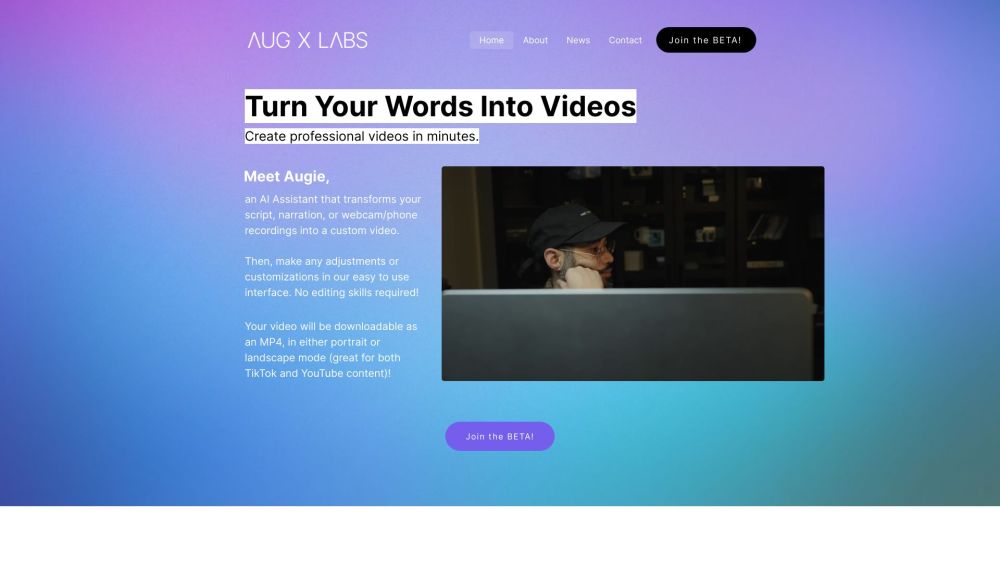 Aug X Labs | AI video editing