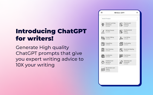 ChatGPT Prompt Generator for Authors - Chrome Extension