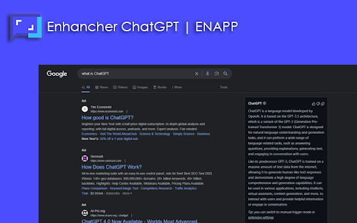 Enhancer ChatGPT For Search | ENAPP - Chrome Extension