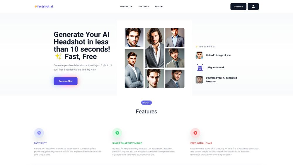 FastShot AI - Fast &amp; Free Headshot Generator
