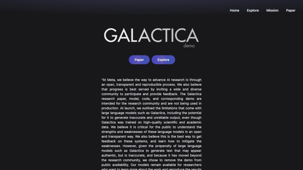 Galactica Demo