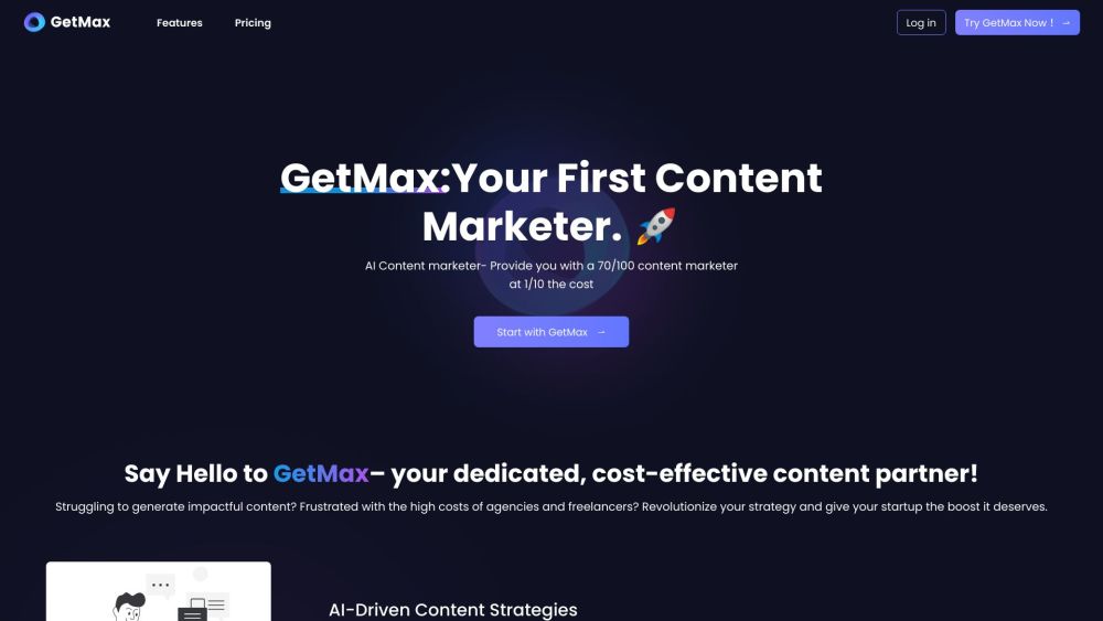 GetMax: AI-Powered Content Marketing for Startups