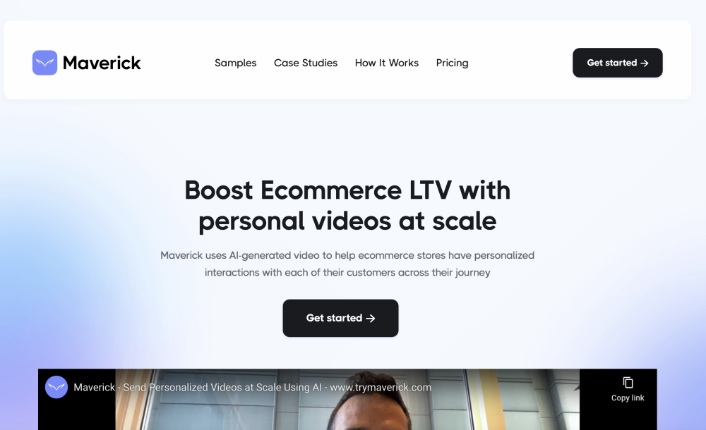 Maverick - AI Generated Personalized Videos at Scale | Ecommerce Video Marketing