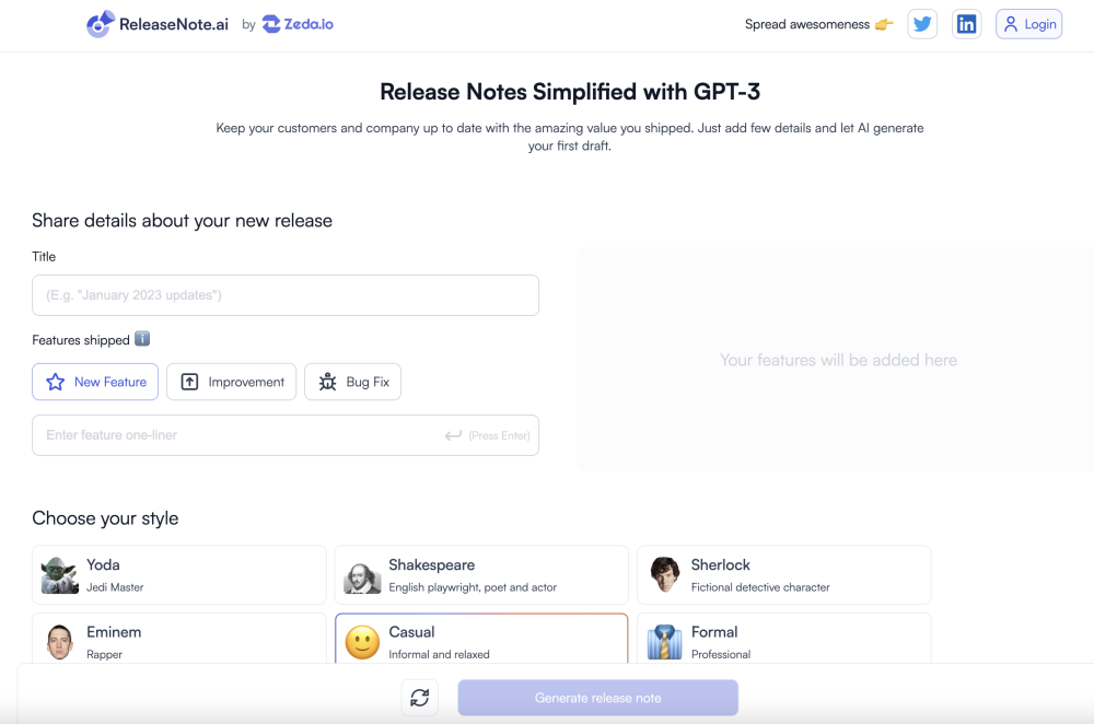 Release Notes Simplified with GPT-3