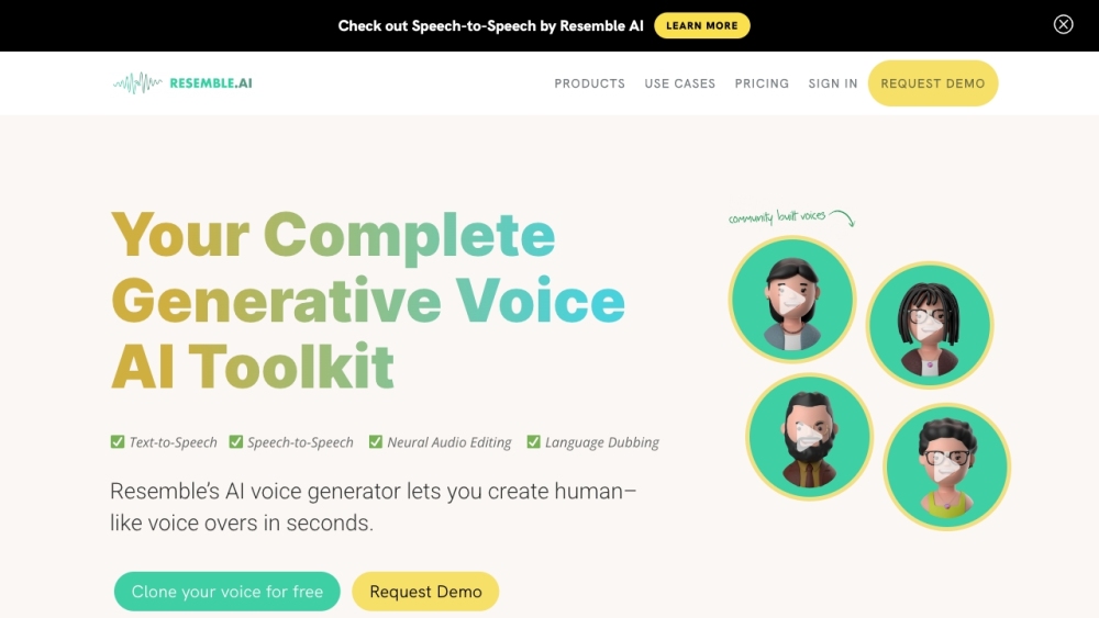 Resemble AI Voice Generator with Text-to-Speech and Speech-to-Speech