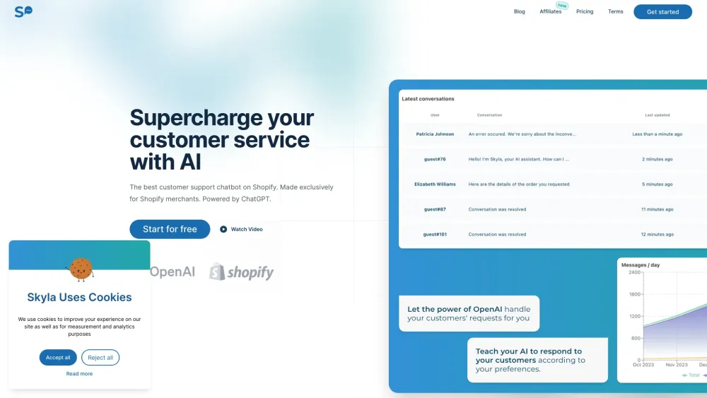 Skyla - Custom ChatGPT for Shopify