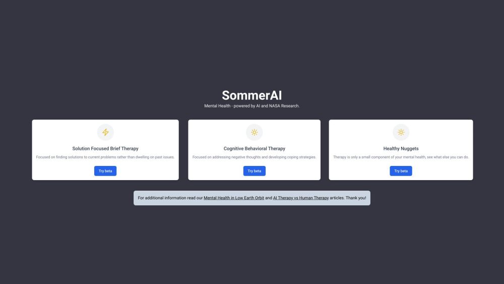 SommerAI: Your Mental Health Companion