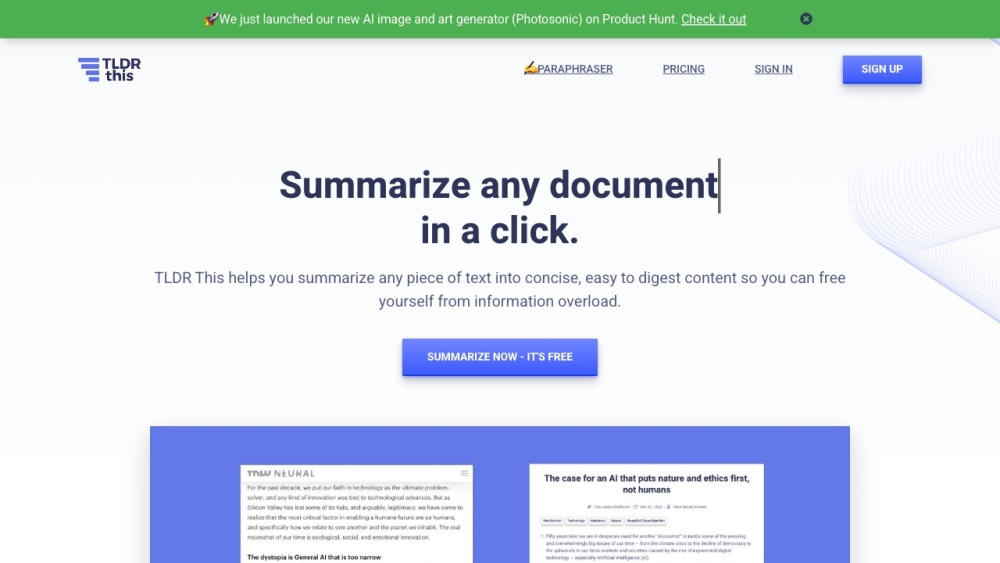 TLDR This - Article Summarizer &amp; Online Text Summarizing Tool