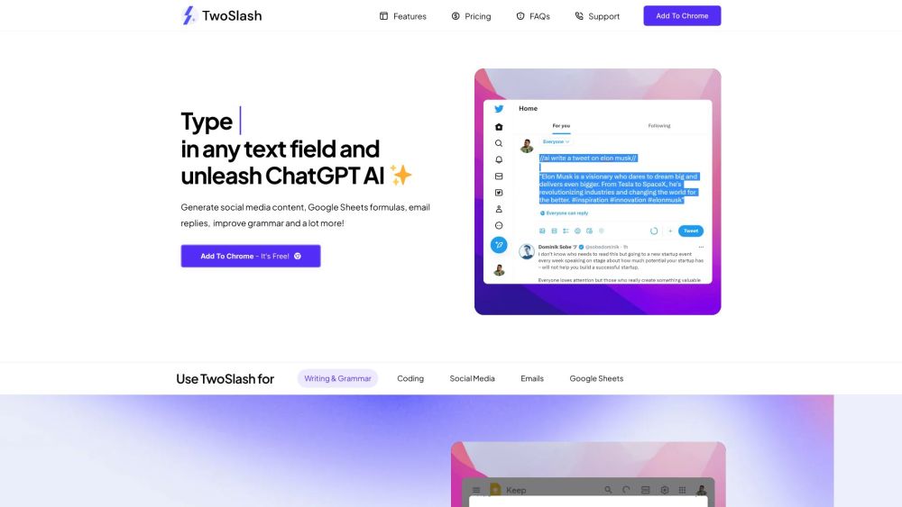 TwoSlash: ChatGPT Chrome Extension