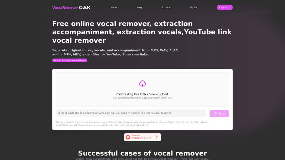 Free Online Vocal Remover