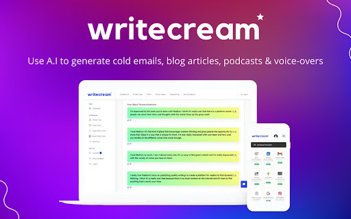 Writecream - Chrome Extension